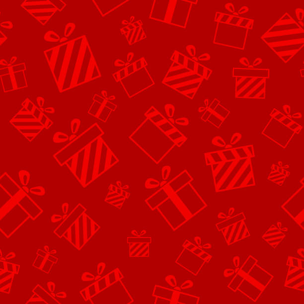 рождественский вектор бесшовный шаблон - wrapping paper package packaging backgrounds stock illustrations