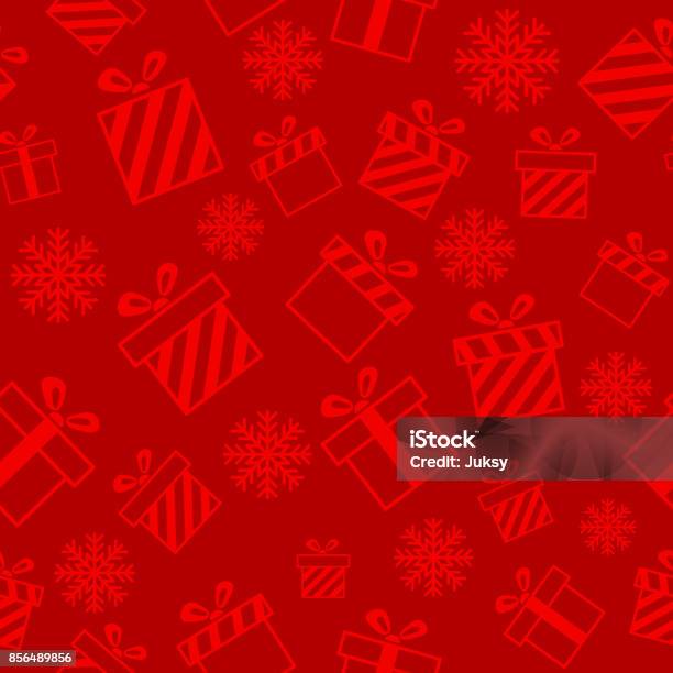 Christmas Vector Seamless Pattern Stock Illustration - Download Image Now - Backgrounds, Christmas, Gift