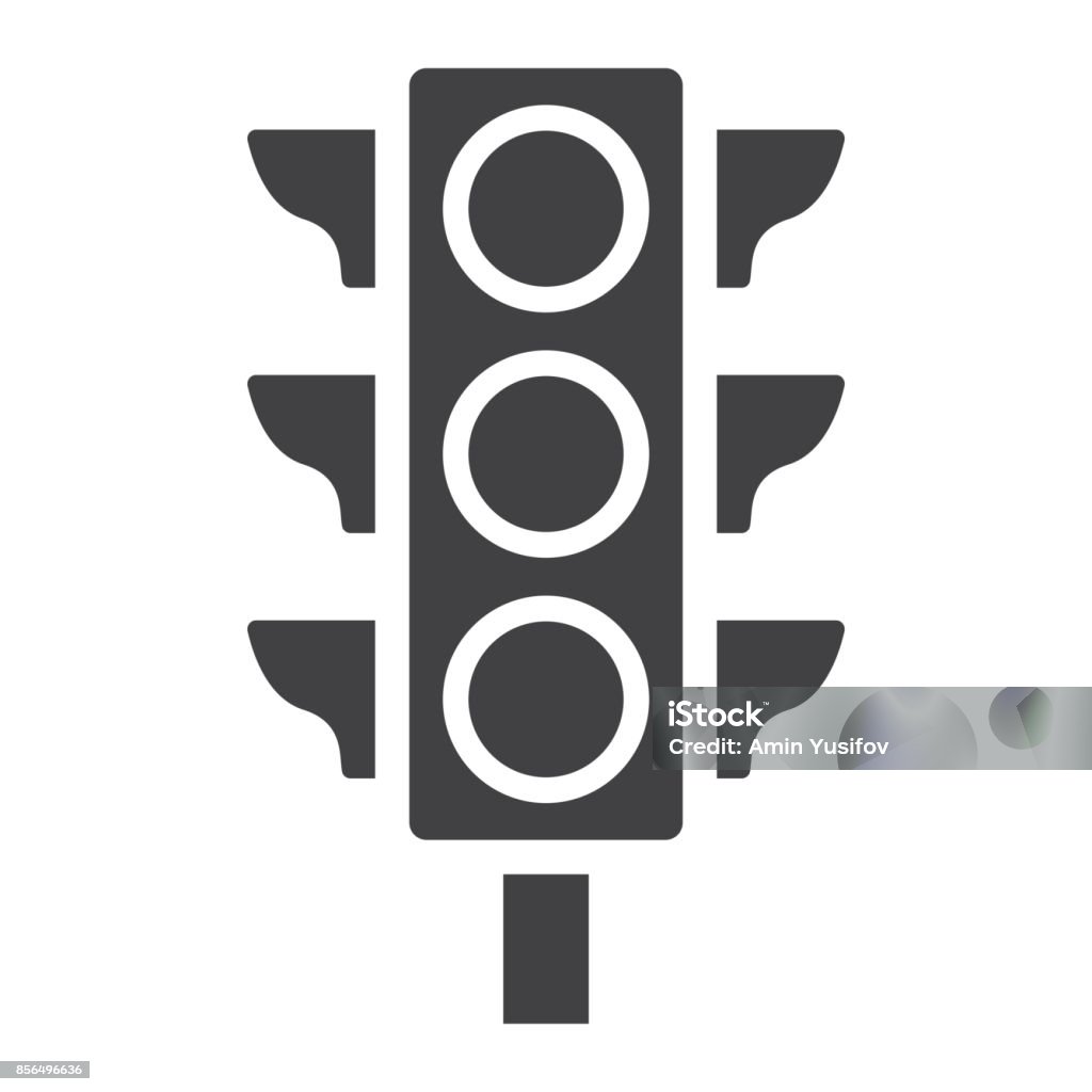 Ampelsymbol Glyphe, Ampel und Navigation, Vektorgrafiken Verordnung Zeichen, einem festen Muster auf weißem Hintergrund, Eps 10. - Lizenzfrei Ampel Vektorgrafik