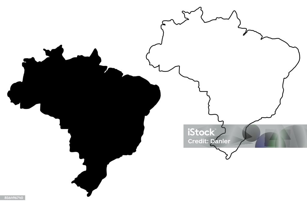 Brazil map vector Brazil map vector illustration, scribble sketch Brazilia Brazil stock vector