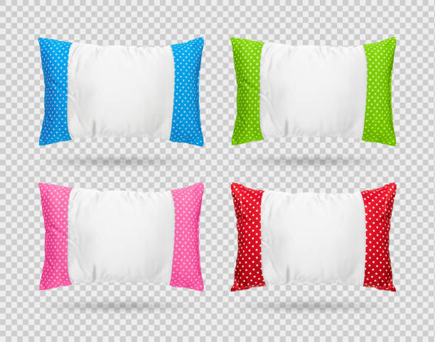 istock Collection of polka dots pillow isolated on transparent layer. Clipping paths object. Comfortable cushion in pattern style. 856499640