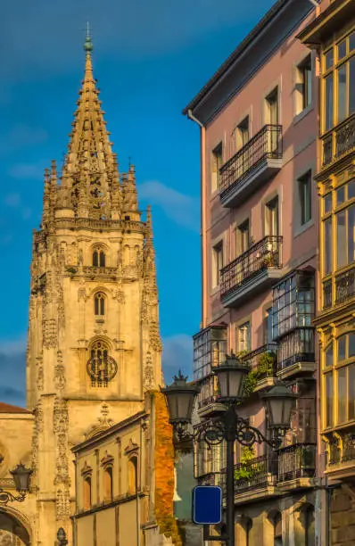 Cathedral of San Salvador (Catedral Metropolitana Basílica de San Salvador), Oviedo,  Asturias, northern Spain. Gothic style with pre-Romanesque, Romanesque, Renaissance and Baroque elements.