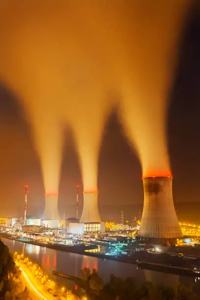 Photo of Nuclear Power Station At Night