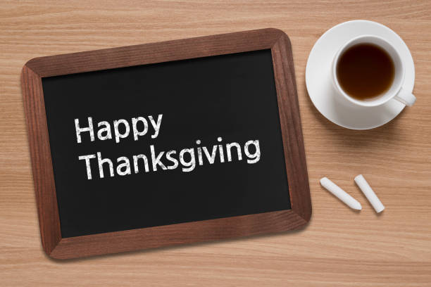 istock Happy Thanksgiving - Business Chalkboard Background 856508842