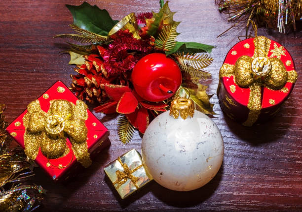 istock Template for a postcard with Christmas toys. background. 856511688