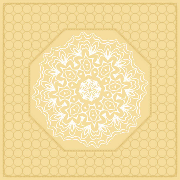 istock Template Print for Fabric. Pattern of Mandala with Border. Vector illustration. Golden color. For Print Bandana, Nashnoy Shawl, Carpet 856519140