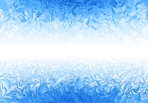 Winter blue frost pattern on white background. Eps8. RGB Global colors. One editable gradient is used for easy recolor