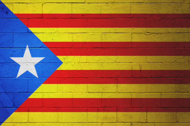 istock Flag of Catalonia painted on a wall 856522218