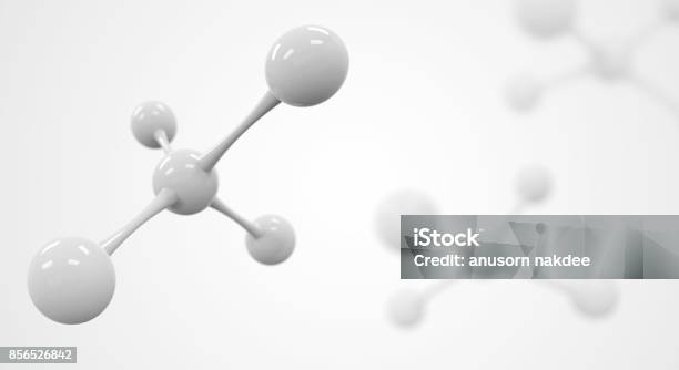 Abstract Atom Or Molecule Structure For Science Stock Photo - Download Image Now - Molecule, White Color, Abstract