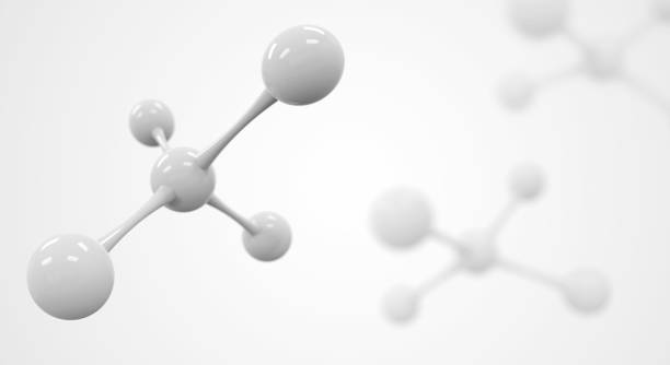 abstract atom or molecule structure for science - white molecule imagens e fotografias de stock