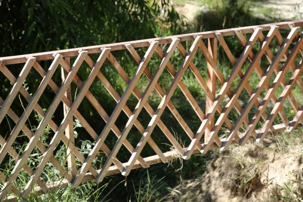 istock river over the wood fence 856533290