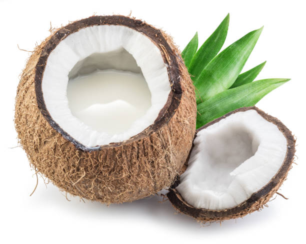 istock Coconut fruit full of coconut milk. White background. 856534104
