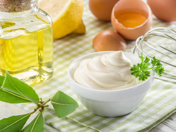 istock Natural mayonnaise ingredients and the sauce itself. 856536726