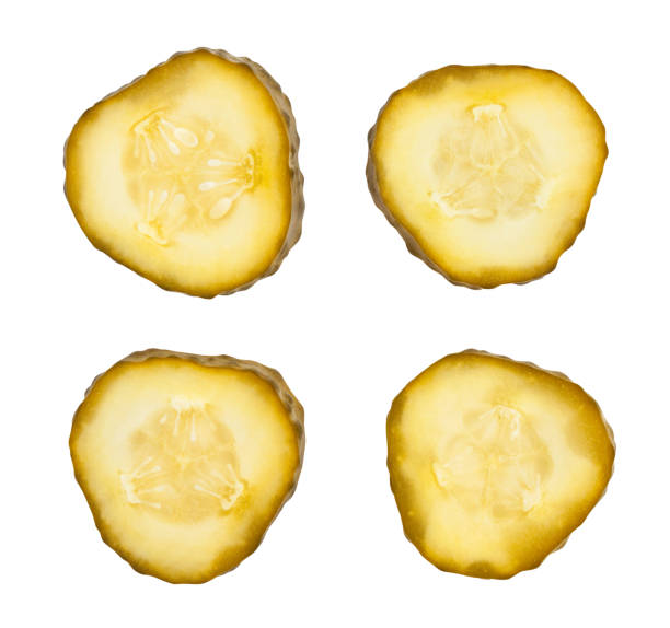 sliced pickle sliced pickle path isolated pickle stock pictures, royalty-free photos & images