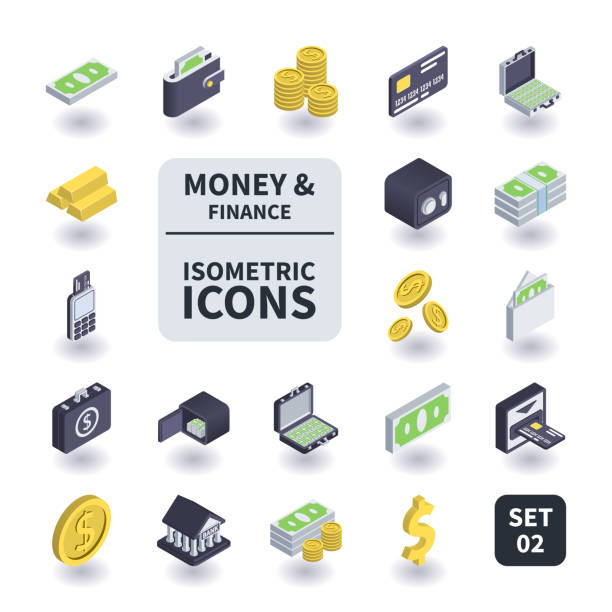 ilustraciones, imágenes clip art, dibujos animados e iconos de stock de simple conjunto de dinero y finanzas iconos. - cash register wealth coin currency