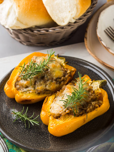 istock Bell peppers stuffed with barley and meat 856548784