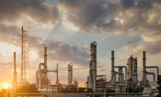 istock Oil Refining Industry The morning sunrise 856548790