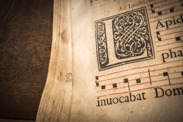 church choir books on a wooden lectern