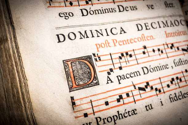 church choir books on a wooden lectern