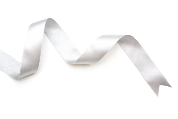 istock silver ribbon bow in bright silver white grey color isolated on white background 856568138