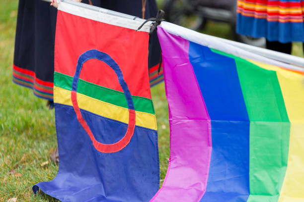 istock The Sami Flag and the Rainbow Flag 856585856