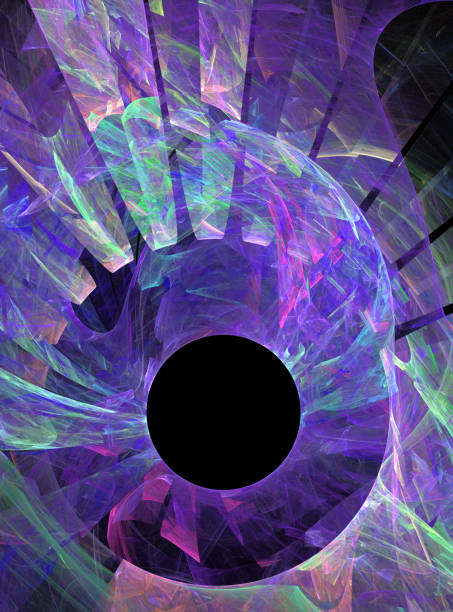 istock Abstract illustration of a fractal pattern on black background 856597574