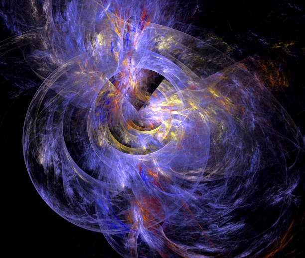istock Abstract illustration of a fractal pattern on black background 856599636