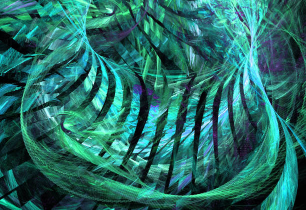 istock Abstract illustration of a fractal pattern on black background 856599760