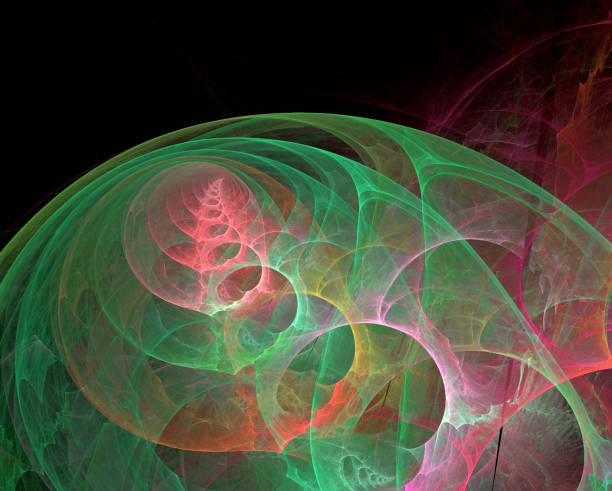 istock Abstract illustration of a fractal pattern on black background 856601220