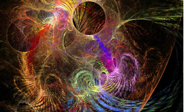 istock Abstract illustration of a fractal pattern on black background 856603568