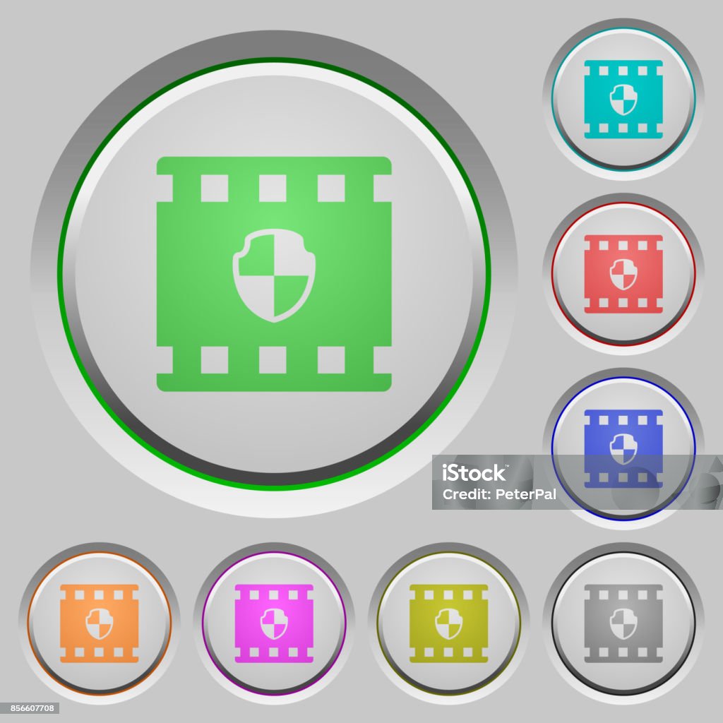 Film Secret Button Protected Movie Push Buttons Stock Illustration - Download Image Now ...