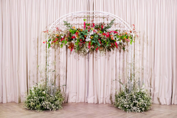 istock Beautiful flowers background for wedding scene and event 856607906