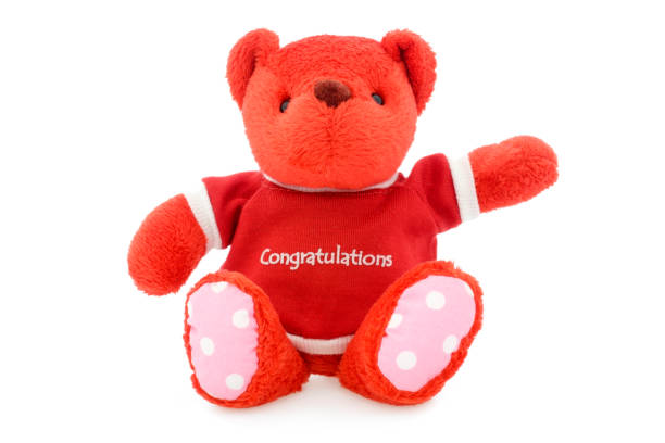 istock Red teddy bear with the words 