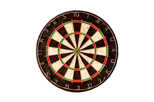 Empty dart board on a white background stock photo