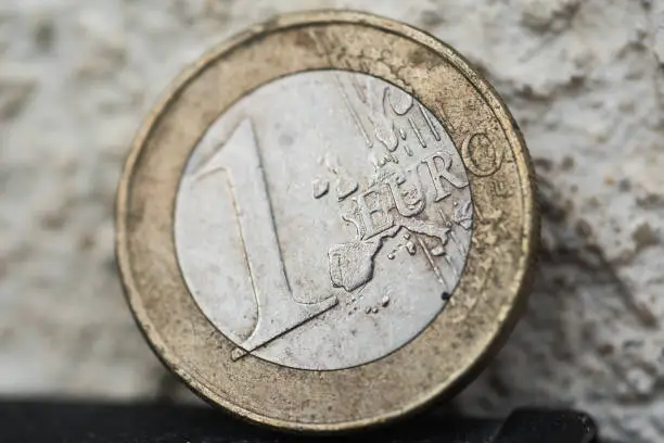 details from used euro coins