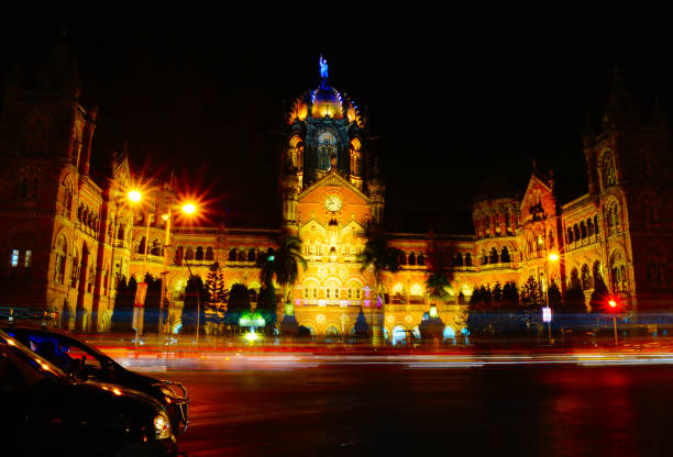 istock Chhatrapati Shivaji Maharaj Terminus (CSMT), formerly Victoria Terminus. Light trail photo. 856615400