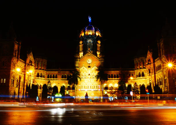 istock Chhatrapati Shivaji Maharaj Terminus (CSMT), formerly Victoria Terminus. Light trail photo. 856615402