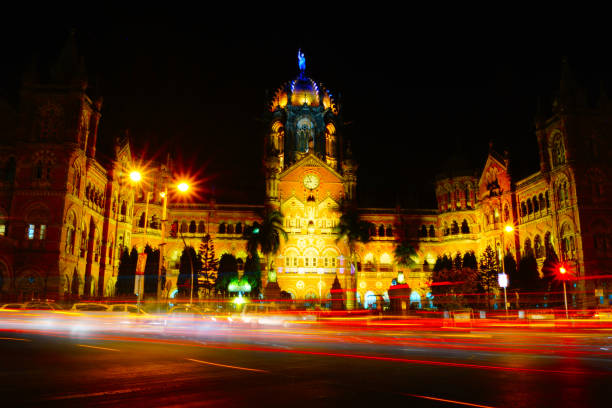 istock Chhatrapati Shivaji Maharaj Terminus (CSMT), formerly Victoria Terminus. Light trail photo. 856615404