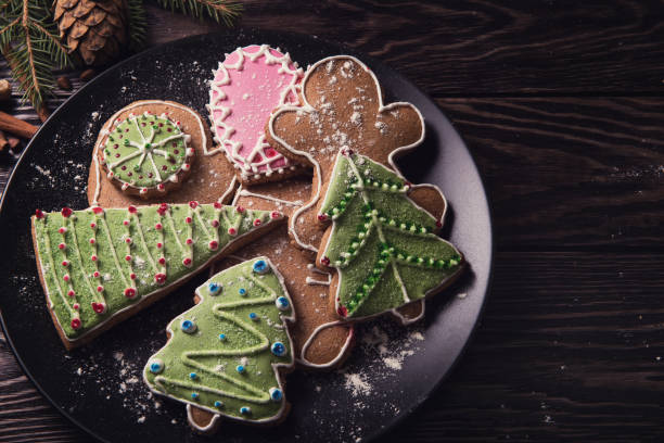 pão caseiro de ano novo - holiday cookies - fotografias e filmes do acervo