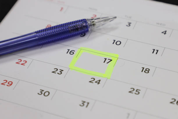 istock highlighter with a circled day on calendar 856628228