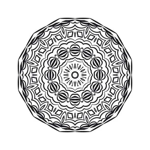 Vector illustration of geometric mandALA DESIGN. vector illustration. black color