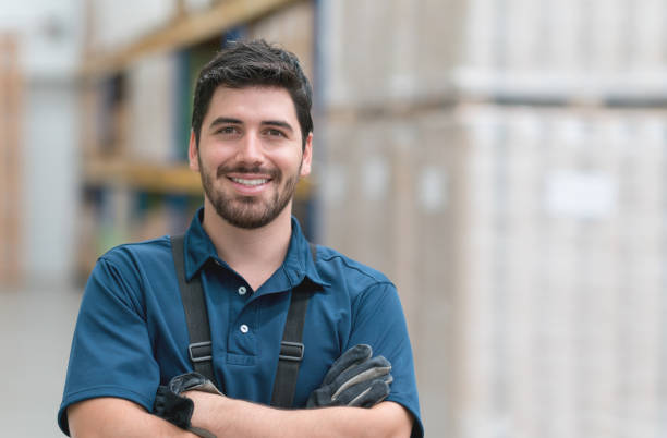 istock Portrait of a man working at a warehouse 856634872