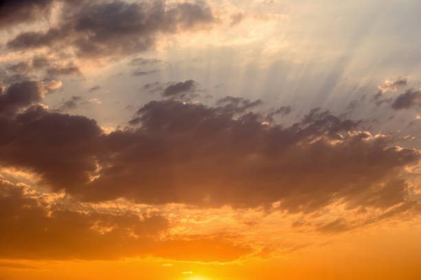 istock Colorful dramatic sky with cloud at sunset.Sky with sun background 856638358