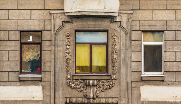 istock Windows in a row on facade of apartment building 856639158