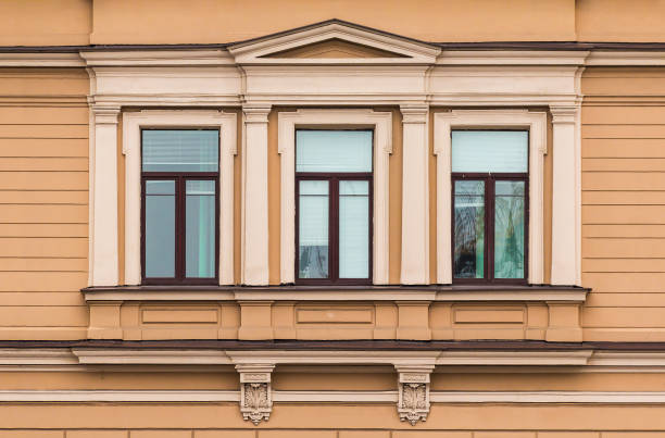 istock Windows in a row on facade of office building 856641398