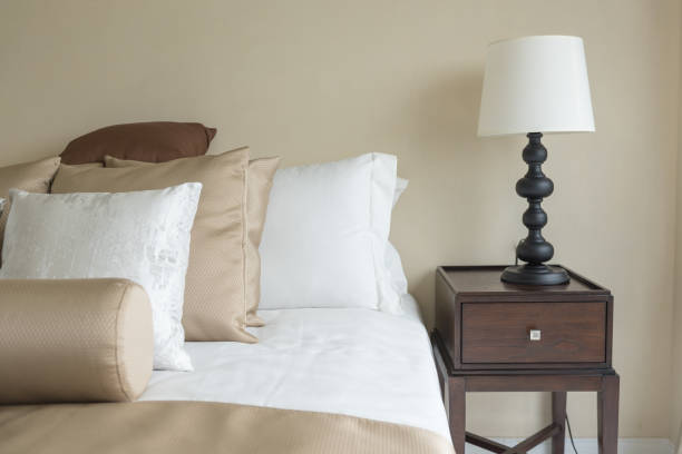 istock set of brown pillows on bed in classic bedroom 856641758