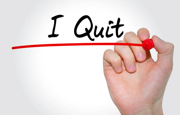 istock Hand writing inscription I Quit with marker, concept 856655986