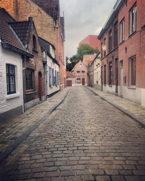 istock Bruges narrow old streets, Belgium 856660066