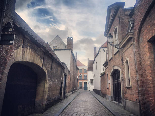 istock Bruges narrow old streets, Belgium 856660238