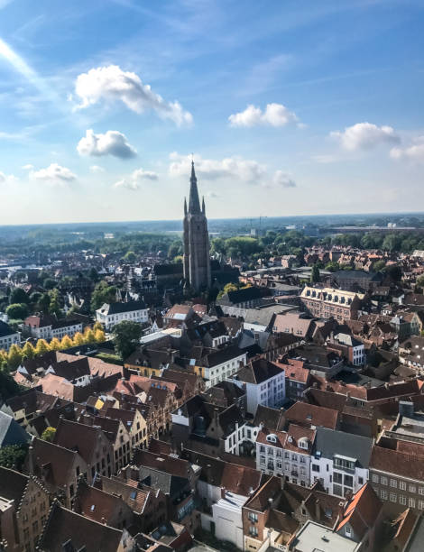istock Bruges cityscape from above, Belgium 856665346